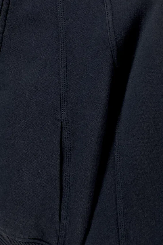 Raglan-Sleeved Cutline Zip Hoodie – Dark Blue Raglan-Sleeved Cutline Zip Hoodie – Dark Blue