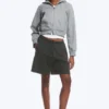 Raglan-Sleeved Cutline Zip Hoodie – Grey Melange Raglan-Sleeved Cutline Zip Hoodie – Grey Melange