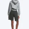 Raglan-Sleeved Cutline Zip Hoodie – Grey Melange Raglan-Sleeved Cutline Zip Hoodie – Grey Melange