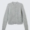 Raglan-Sleeved Wool-Blend Zip Cardigan – Grey Melange Raglan-Sleeved Wool-Blend Zip Cardigan – Grey Melange