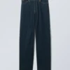 Rail Mid Rise Loose Wide Jeans – Blue Rinse – Dark Blue