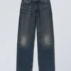 Rail Mid Rise Loose Wide Jeans – Deep Ocean Blue – Dark Blue