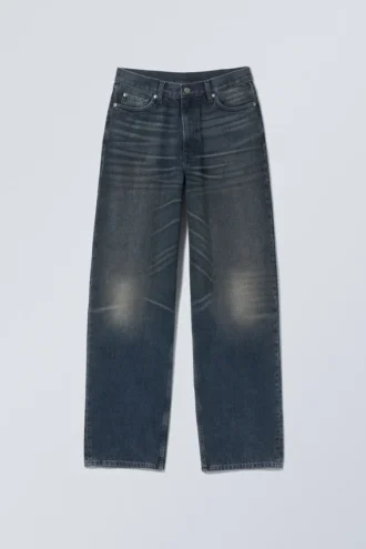 Rail Mid Rise Loose Wide Jeans – Deep Ocean Blue – Dark Blue Rail Mid Rise Loose Wide Jeans – Deep Ocean Blue – Dark Blue