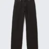 Rail Mid Rise Loose Wide Jeans – Ink Black – Black
