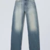Rail Mid Rise Loose Wide Jeans – Jackpot Blue – Medium Blue