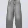 Rail Mid Rise Loose Wide Jeans – Misty Grey – Light Grey