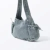 Rectangular Shoulder Bag – Blue Denim