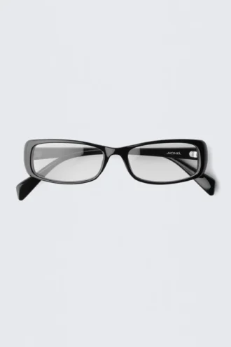 Rectangular Sunglasses – Black – See Through