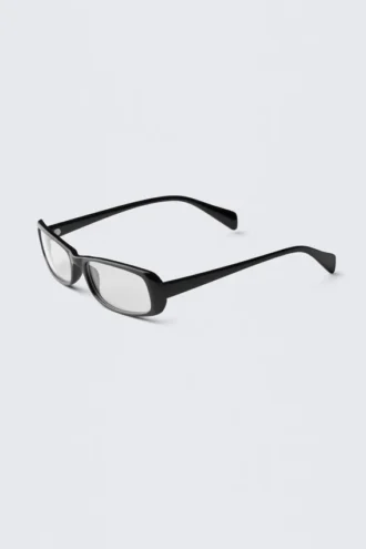 Rectangular Sunglasses – Black – See Through