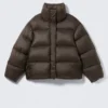 Recycled Down Puffer Jacket – Dark Brown Recycled Down Puffer Jacket – Dark Brown