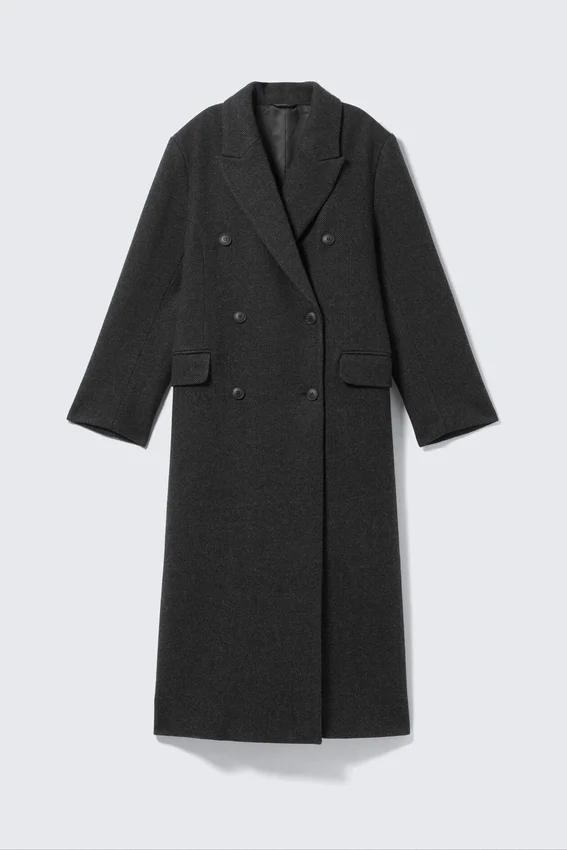 Recycled Wool Blend Coat – Dark Grey Recycled Wool Blend Coat – Dark Grey