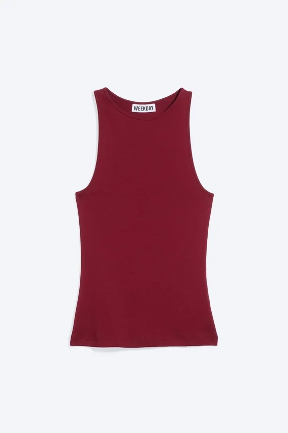 Red Fitted Cotton Jersey Tank Top – Red Red Fitted Cotton Jersey Tank Top – Red