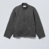 Reed Coated Biker Jacket – Washed Black Reed Coated Biker Jacket – Washed Black
