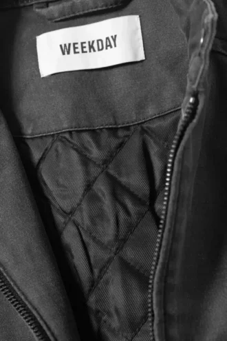Reed Coated Biker Jacket – Washed Black