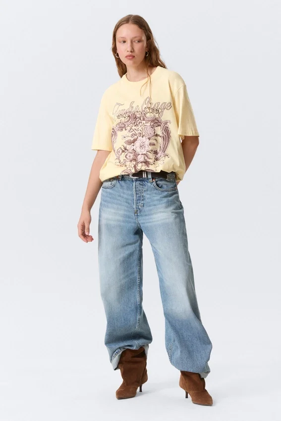 Regular Fit Cotton T-Shirt – Light Yellow – Tendre Orage Regular Fit Cotton T-Shirt – Light Yellow – Tendre Orage