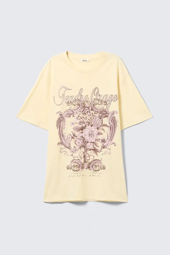 Regular Fit Cotton T-Shirt – Light Yellow – Tendre Orage Regular Fit Cotton T-Shirt – Light Yellow – Tendre Orage