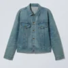 Regular Fit Denim Trucker Jacket – Dusty Cyan Regular Fit Denim Trucker Jacket – Dusty Cyan