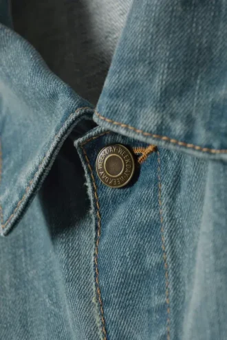 Regular Fit Denim Trucker Jacket – Dusty Cyan