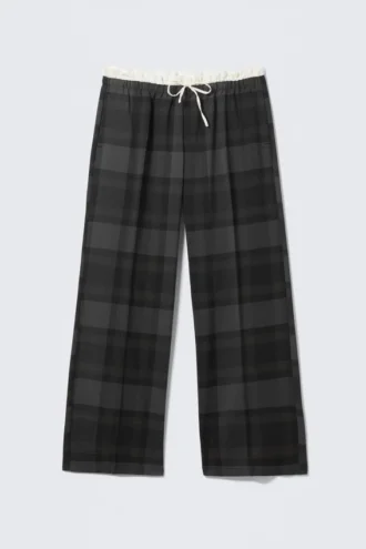 Regular Fit Drawstring Trousers – Dark Grey