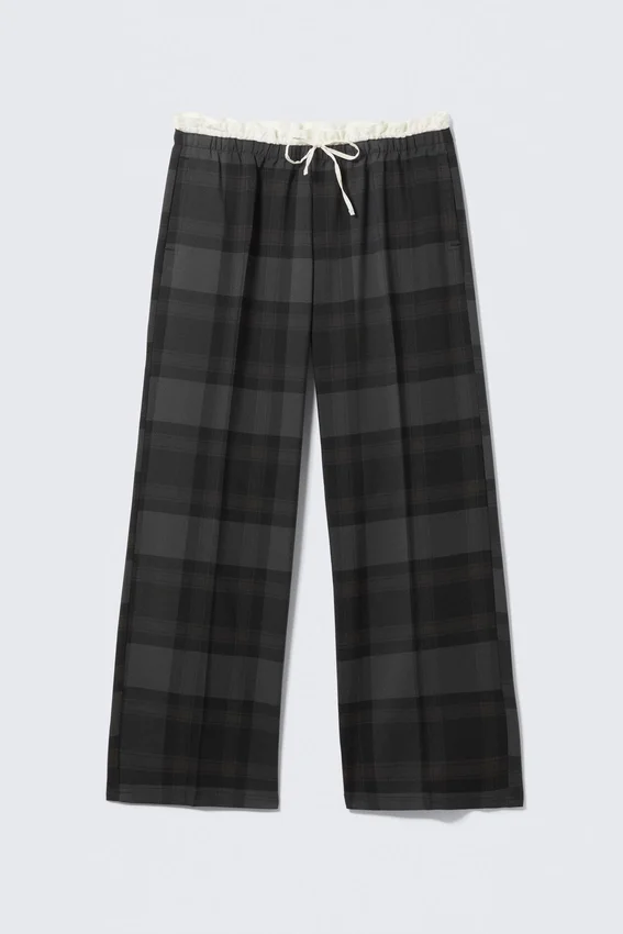 Regular Fit Drawstring Trousers – Dark Grey Regular Fit Drawstring Trousers – Dark Grey