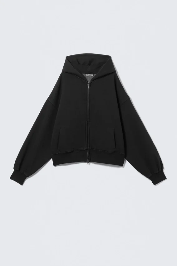 Regular Fit Heavyweight Zip Hoodie – Black Regular Fit Heavyweight Zip Hoodie – Black