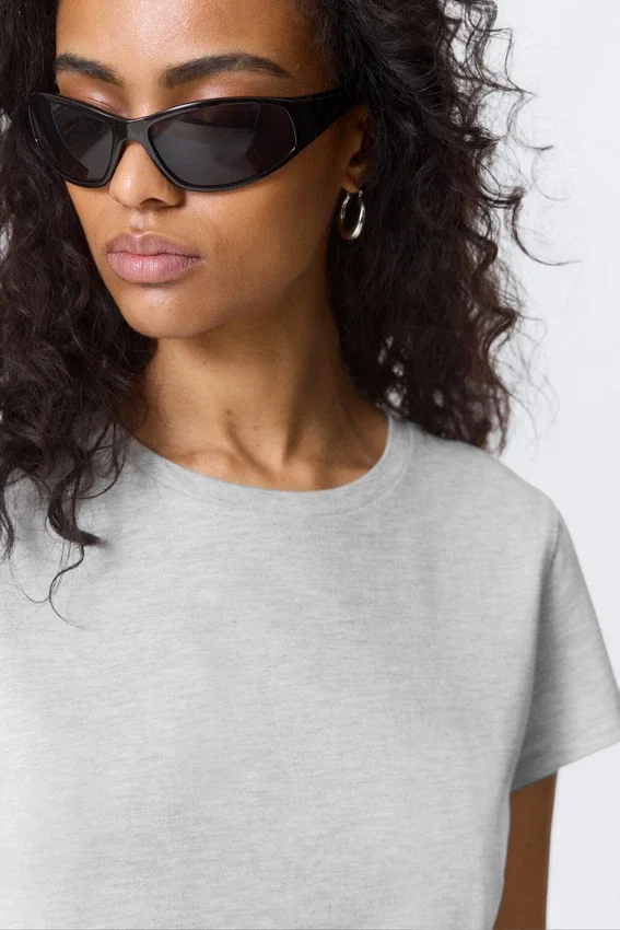 Regular Fit Mini T-Shirt – Grey Melange Regular Fit Mini T-Shirt – Grey Melange