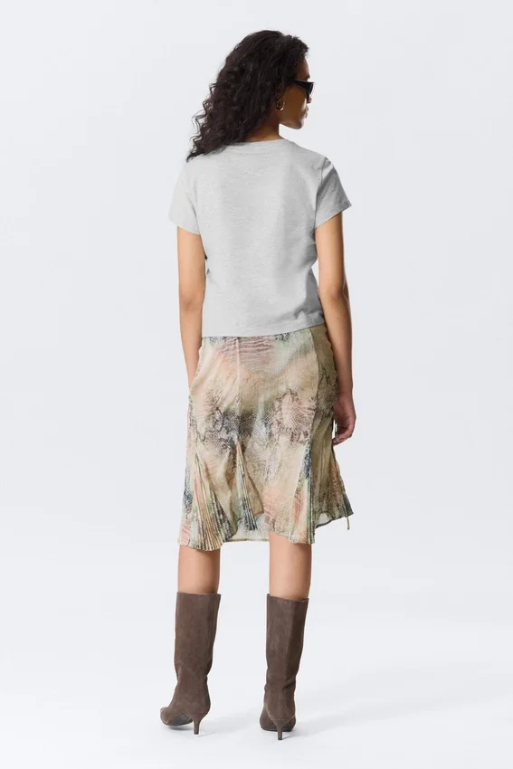 Regular Fit Mini T-Shirt – Grey Melange Regular Fit Mini T-Shirt – Grey Melange