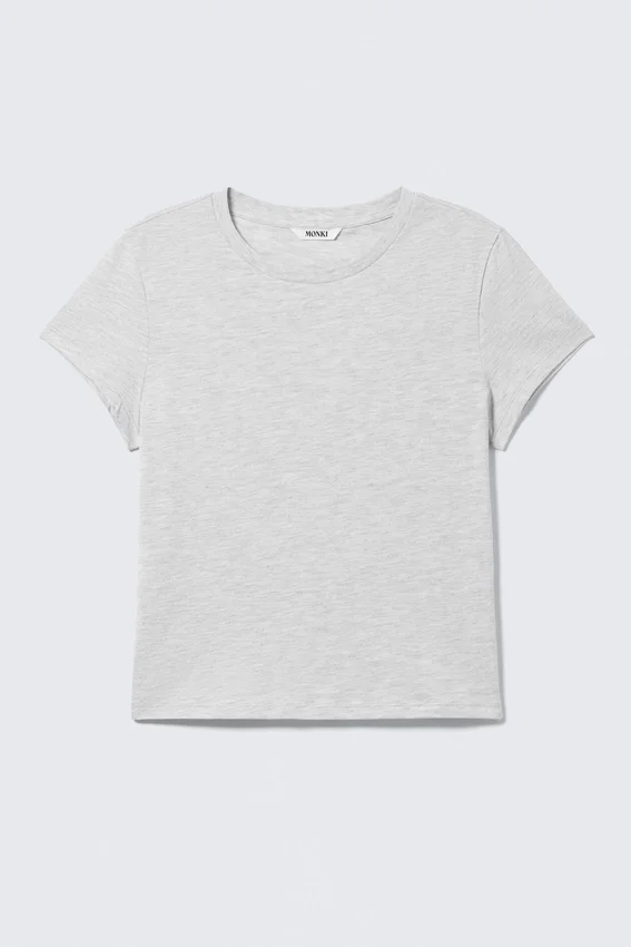 Regular Fit Mini T-Shirt – Grey Melange Regular Fit Mini T-Shirt – Grey Melange