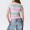Regular Fit Mini T-Shirt – Pink/Green Stripe Regular Fit Mini T-Shirt – Pink/Green Stripe