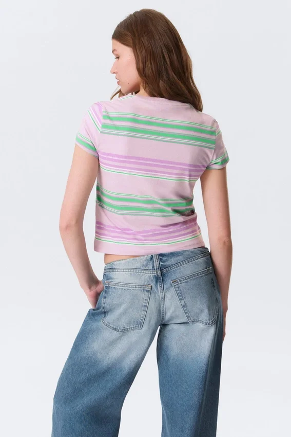 Regular Fit Mini T-Shirt – Pink/Green Stripe Regular Fit Mini T-Shirt – Pink/Green Stripe