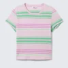 Regular Fit Mini T-Shirt – Pink/Green Stripe Regular Fit Mini T-Shirt – Pink/Green Stripe