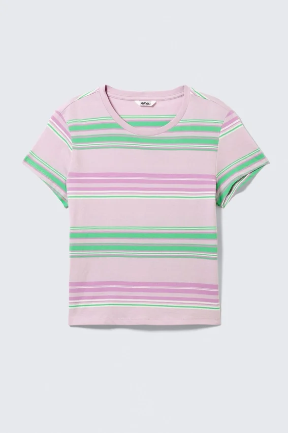 Regular Fit Mini T-Shirt – Pink/Green Stripe Regular Fit Mini T-Shirt – Pink/Green Stripe