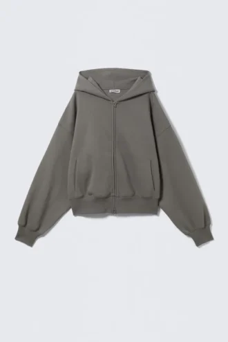Regular Fit Zip Hoodie – Dusty Grey