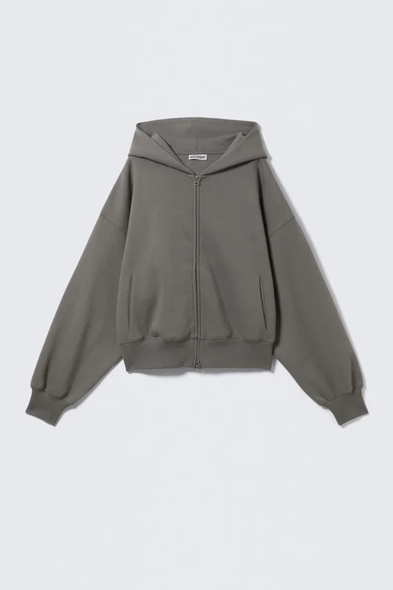 Regular Fit Zip Hoodie – Dusty Grey Regular Fit Zip Hoodie – Dusty Grey