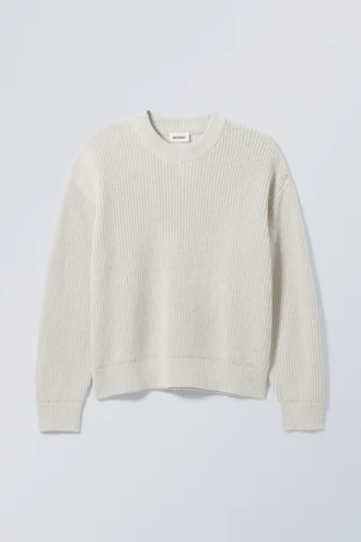 Regular Heavy Knit Sweater – Ecru