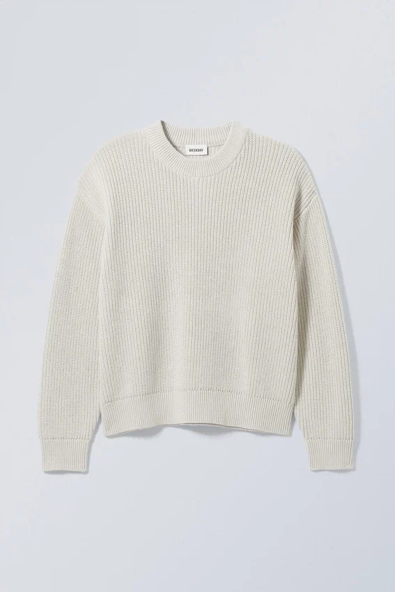 Regular Heavy Knit Sweater – Ecru Regular Heavy Knit Sweater – Ecru