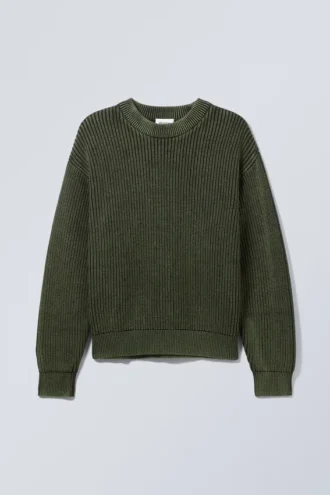 Regular Heavy Knit Sweater – Medium Green