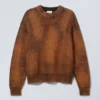 Regular Heavy Knit Sweater – Washed Dark Red Regular Heavy Knit Sweater – Washed Dark Red
