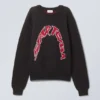 Regular Jacquard Knitted Graphic Sweater – Black – Star Team Regular Jacquard Knitted Graphic Sweater – Black – Star Team