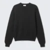 Regular Knitted Cotton Sweater – Black Regular Knitted Cotton Sweater – Black