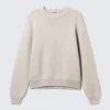Regular Knitted Cotton Sweater – Dirty White Regular Knitted Cotton Sweater – Dirty White