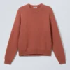 Regular Knitted Cotton Sweater – Dusty Coral Regular Knitted Cotton Sweater – Dusty Coral
