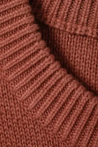 Regular Knitted Cotton Sweater – Dusty Coral