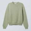 Regular Knitted Cotton Sweater – Light Khaki Green Regular Knitted Cotton Sweater – Light Khaki Green