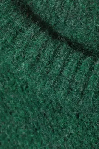 Regular Knitted Wool-Blend Sweater – Dark Green