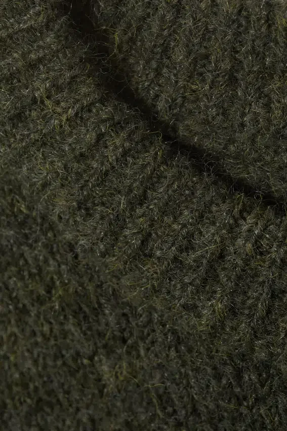 Regular Knitted Wool-Blend Sweater – Dark Green Regular Knitted Wool-Blend Sweater – Dark Green