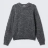 Regular Knitted Wool-Blend Sweater – Dark Grey Regular Knitted Wool-Blend Sweater – Dark Grey