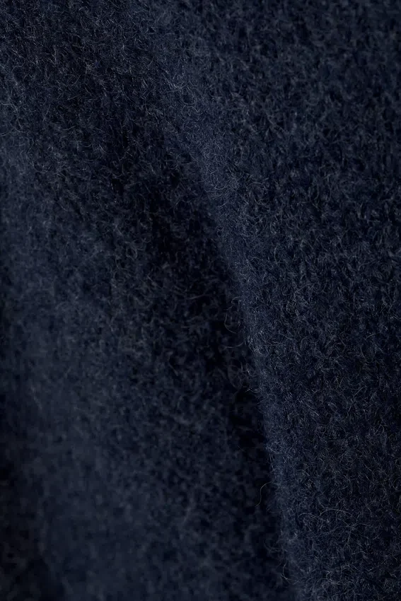 Regular Knitted Wool-Blend Sweater – Navy Blue Melange Regular Knitted Wool-Blend Sweater – Navy Blue Melange