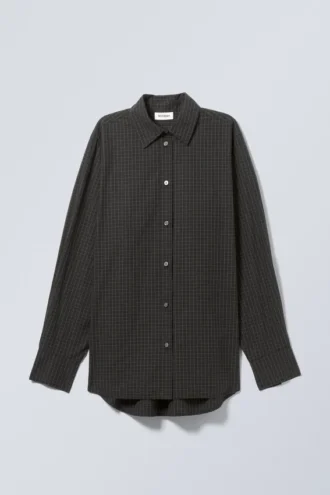 Regular Poplin Shirt – Dark Black