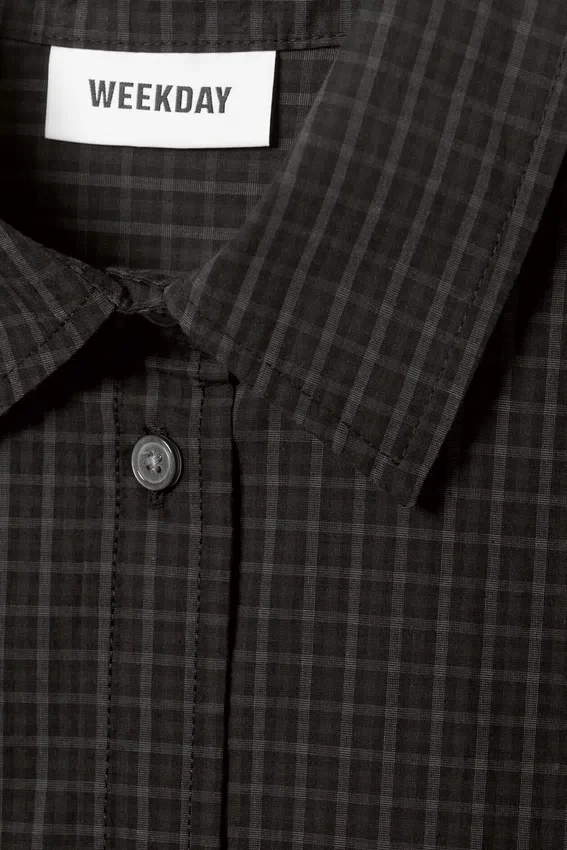 Regular Poplin Shirt – Dark Black Regular Poplin Shirt – Dark Black